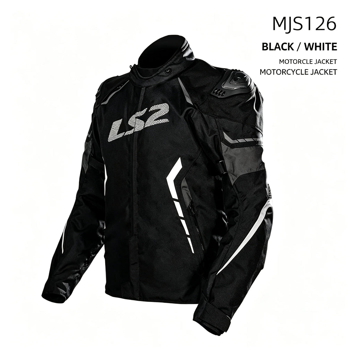 LS2 MJS126 - Black / White + LS2 MJS126 - Black / Light Grey / Red
